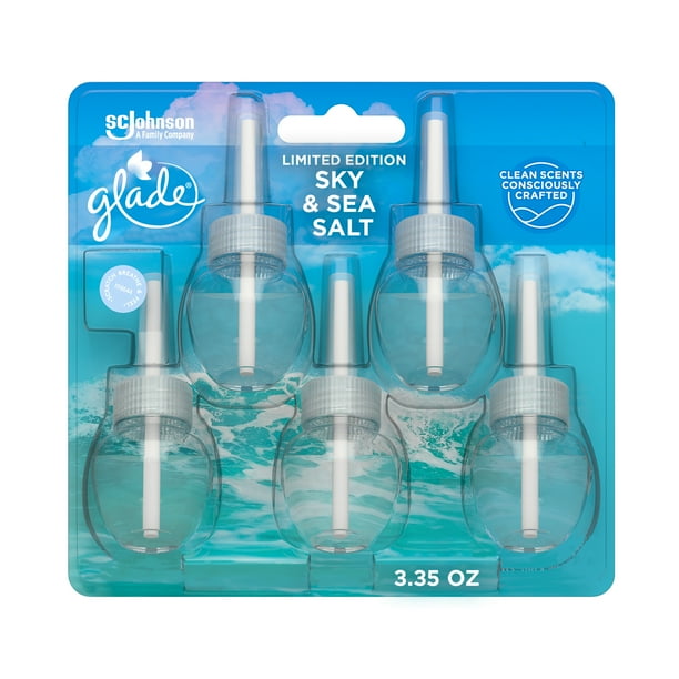 Glade PlugIns Scented Oil, Sky & Sea Salt, Scented Oil Diffuser, 5
