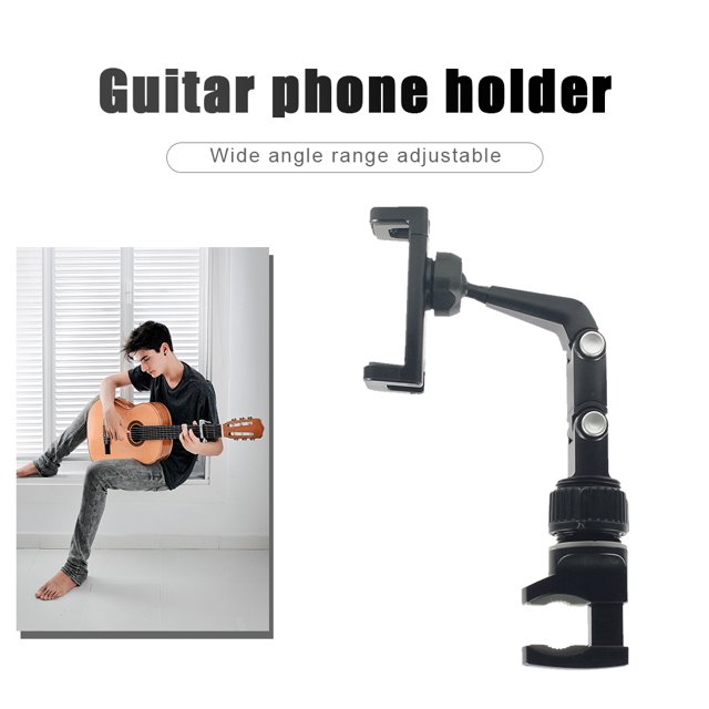 Soporte Para Teléfono Con Cabeza De Bajo Y Guitarra, Cabezal Con Rotación De 360 Grados, Clip De Soporte Para Transmisión En Vivo
