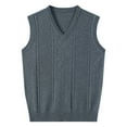 thumbnail image 1 of Styesk Débardeurs Homme Homme Couleur Unie Tricot Col Rond Couvre-Chef Chandail Élastique, 1 of 8