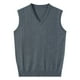 thumbnail image 2 of pstuiky Camiseta sin mangas para hombre, Suéter elástico de cuello redondo tejido en color liso para hombre Camisas para hombres m, 2 of 9