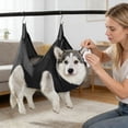 thumbnail image 3 of Pet Grooming Hammock Universal Restraint Sling Adjustable Hanging Straps Durable Polyester For Stress Free Nail Trimming And Grooming(Black-M-46X70Cm), 3 of 5
