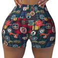 thumbnail image 2 of Logiee Adventure Camping Badge Print Women's Biker Shorts,Workout Gym Shorts,Scrunch Shorts,Tummy Control Hidden Scrunch Running Yoga Shorts-XX-Large, 2 of 8