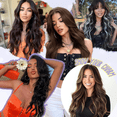 thumbnail image 7 of Morovan 22 Inch Clip-In Hair Extensions - 5-Piece Wavy Synthetic Hair Set, Natural Black for Women, Heat Resistant Fibers, 7 of 7