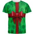 thumbnail image 1 of Green Christmas Present Costume All Over Adult T-Shirt, 1 of 1