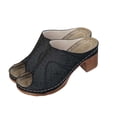 thumbnail image 4 of Sandles for Women Women's Fashionable Casual Spring And Summer Trendy Solid Color Half-Covered Head High-Heeled Slippers,Black,39, 4 of 9