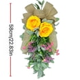 thumbnail image 2 of Small Pendant Light Spring and Summer Peony Flower Rabbits Ear Leaf Wreath Simulation Decorative Pendant 58cm/22.83In, 2 of 7