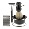 thumbnail image 2 of de Afeitado Manual 5 en un para Hombres, Soporte de material acero Inoxidable, Maquinilla de Afeitar para Barba, Afeitado Húmedo Yinane Juego de afeitado, 2 of 8
