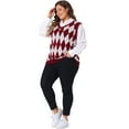 thumbnail image 3 of DARING DIVA Women's Plus Size Cable Knit Sleeveless Pullover Sweater Vests 3X Burgundy, 3 of 6
