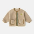 thumbnail image 3 of WhouRiu Infant Girl Boy Jacket Long Sleeved Button Outerwear Comfy Lightweight Fall Casual Jacket with Pockets Beige,Sized 18-24 M, 3 of 3