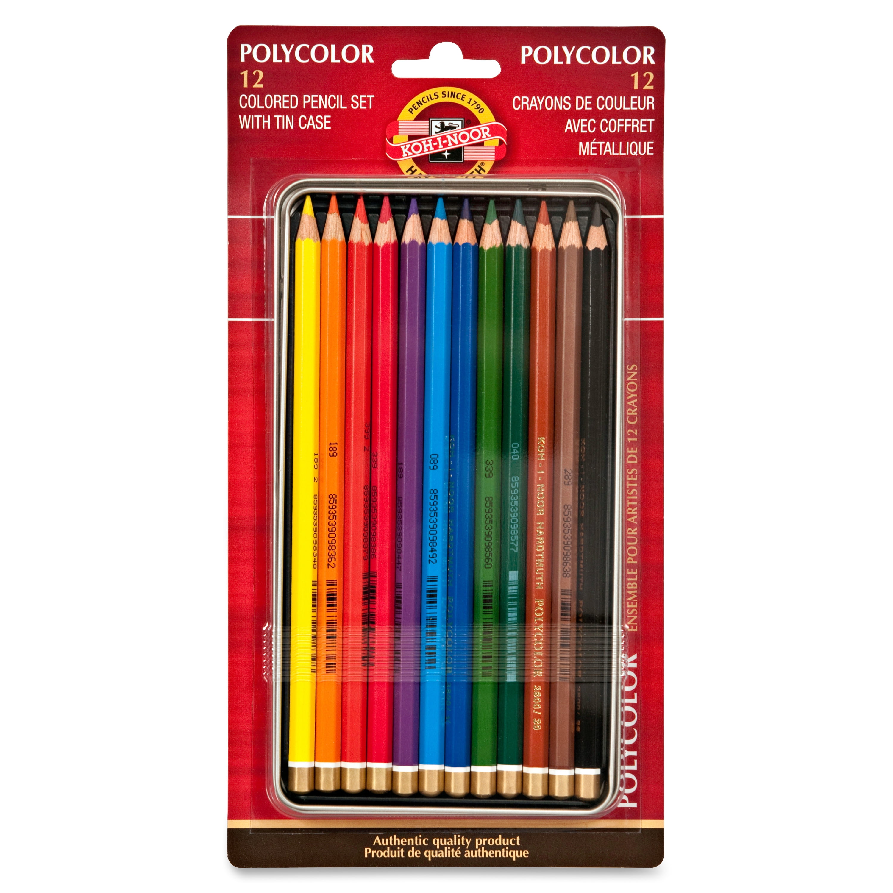 Koh-I-Noor Polycolor Artists' Colored Pencil Set, 12-Colors