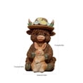 thumbnail image 3 of Highland Cow Resin Figurine – Weatherproof Garden Statue & Festive Home Decor, Cute Multicolor Ornament for Entryway & Patio,A, 3 of 7