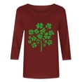thumbnail image 4 of TaTaai Women St. Patrick's Day Printed 3/4 Sleeve Round Neck Tops Casual Loose Fashion Blouses Soft Stretchy Breathable Daily Holiday Party Wear Gift, 4 of 4