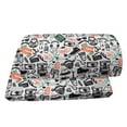 thumbnail image 4 of Indie Foot Rest, Hipster Fashion Themed Pattern Clothing Accessories and Sketchy Art, Non-Slip Backing Adjustable Ergonomic Memory Foam Leg Support for Office, Seafoam Orange Black, by Ambesonne, 4 of 5
