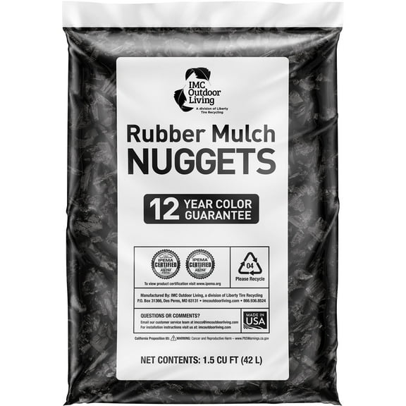 GroundSmart Black Rubber Mulch, 1.5 Cu Ft