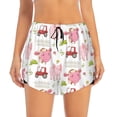 thumbnail image 2 of Yiaed Cow And Pig Print Women's Running Shorts with Liner 3 Zipper Pockets Elastic Workout Athletic Gym Yoga Shorts-XX-Large, 2 of 7