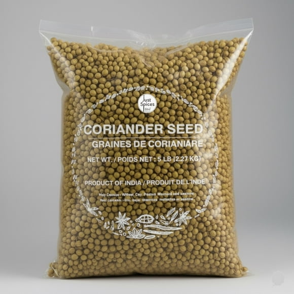 Just Spices - Graines Entières de Coriandre (Dhaniya), 5 lb (2,27 kg), Produit de l'Inde, Emballage Économique