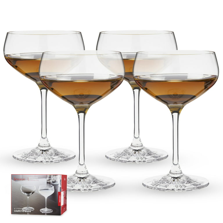 Nick and Nora Coupe Cocktail Glasses - Handblown Set of 4, Vintage Coupe  Glass to Serve a