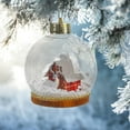 thumbnail image 7 of ED Light-Up Snow Globe Christmas Ornament, Transparent Plastic Hanging Decor with Mini House & Deer Accents, Festive Bauble for Xmas Tree Decoration, 7 of 7