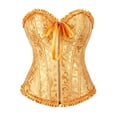 thumbnail image 3 of Womens Corset Top Bustier,Front Zipper,No ,Steel Boned Waist Cincher Lace Up Back Bodysuit for Party Prom Evening Wear, 3 of 4