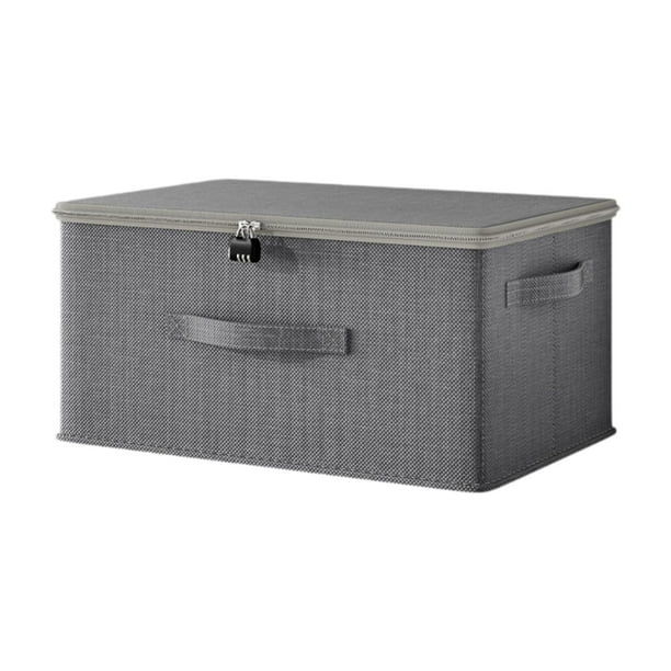 Caja de almacenamiento plegable con cerradura de contraseña y tapa con cremallera para hombres y mujeres 60cmx40cmx30cm