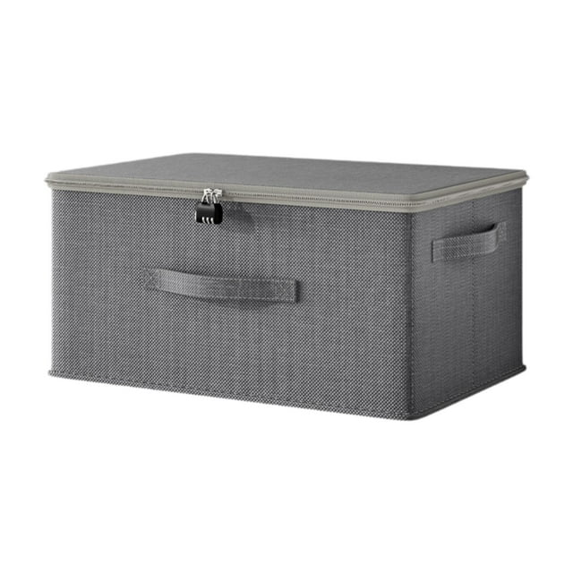 Caja de almacenamiento con cerradura, contenedor de almacenamiento con tapa con cremallera, cómoda cesta de almacenamiento para sala de juegos, hogar, 40cmx30cmx20cm