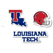 R & R Imports STC3P-C-LAT20 Louisiana Tech Bulldogs Vinyl Decal Sticker, 4 in. - Pack of 3