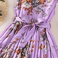 thumbnail image 3 of WOYY Big Girls Vintage Pleated Princess Dress Flower Print Belted Dress, Sizes 4-12, 3 of 6