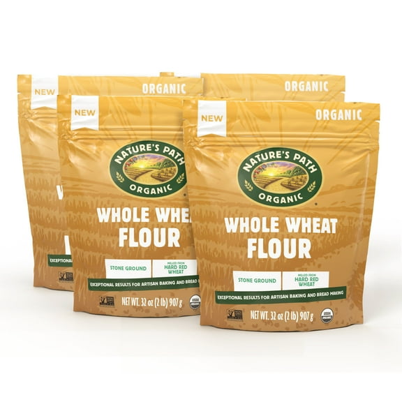 Nature's Path Organic Whole Wheat Flour, 32 oz (Pack of 4), Non-GMO