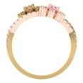 thumbnail image 4 of 0.5 ct Brilliant Round Cut VVS1 Pink Zircon 14k Yellow Rose Solid Gold Halo Solitaire with Accents Wedding Bridal Anniversary Engagement Ring size 9.5, 4 of 7
