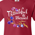 thumbnail image 4 of Inktastic Thankful and Blessed Inspirational Saying with Flowers Youth T-Shirt, 4 of 5