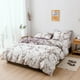 thumbnail image 3 of Juego de 3 piezas de funda de edredón y funda de almohada de poliéster jaspeado, juego de cama tamaño doble de la UE (marrón), 3 of 8