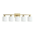 thumbnail image 5 of Gold bathroom light fixtures Milk Glass Bathroom 5 Light 31.5 in Vanity Light Fixtures Over Mirror bathroom wall decor Stainless Steel&nbsp;, 5 of 9