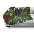 thumbnail image 3 of Nature Soft Flannel Fleece Throw Blanket, Jungle Themed Cartoon Design with Blooming Flowers and Butterflies Tropical Pattern, Cozy Plush for Indoor and Outdoor Use, 50" x 60", , by Ambesonne, 3 of 6