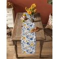 thumbnail image 5 of Ldtrchee Yellow Blue Flower Table Runner 90 Inches, Vintage Botanical Tree Leaf Branch Bed Runner Dresser Scarves Tabletop for Indoor Outdoor Parties/Ceremony/Banquet, 13" x 90", 5 of 8