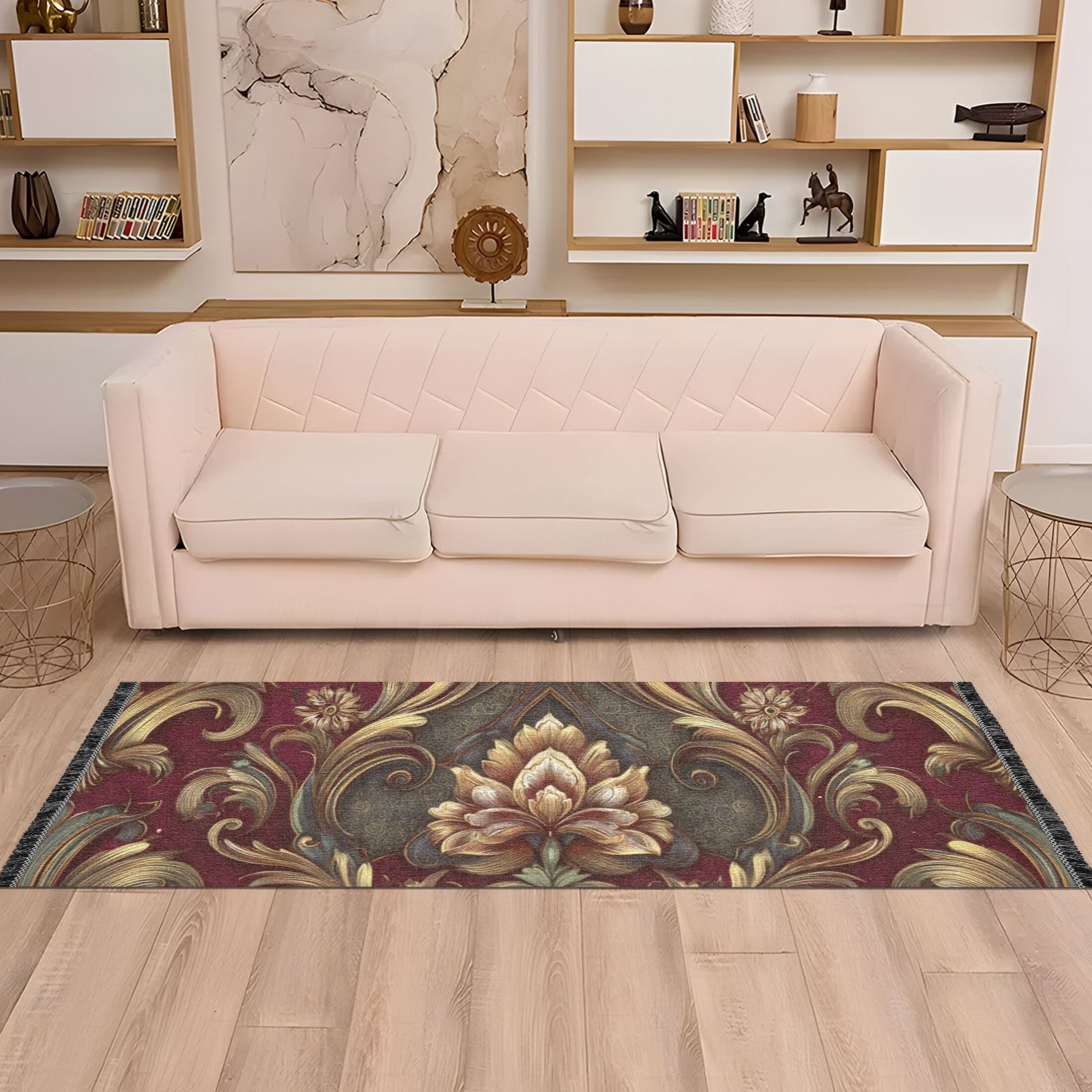 Bedroom Hallway Indoor Outdoor Mat With Rubber Backing Runner Rug Long Luxurious Of Baroque