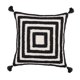 thumbnail image 1 of Funda de almohada geométrica suave con cremallera invisible y borlas con mechones Cuadrado 1, 1 of 8