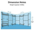 thumbnail image 4 of Timate L6 Corner Wall Mounted Closet System - Heavy Duty Industrial Pipe Garment Rack, Expandable Hanging Storage with Adjustable Shelves for Walk-in Closets, Bedroom & Wardrobe Organization,Black, 4 of 5