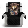 thumbnail image 2 of SCRAWLGOD 250th Anniversary Recliner Chair Cover American Flag Print Non Slip Reclining Chair Cover with Pocket Eagle Cross Print Anti Dust Recliner Slipcover for Pets, 2 of 7