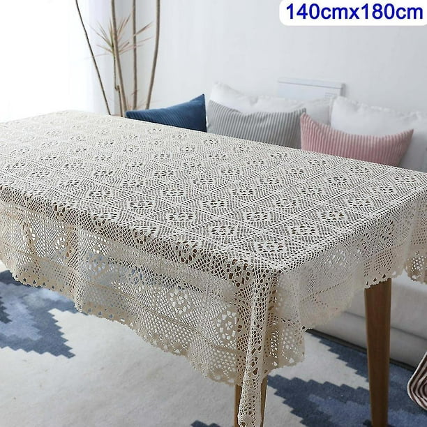Nappe de nappe au Crochet Rustique, Couverture de Table au Crochet en Dentelle, 140*180