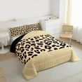 thumbnail image 3 of jejeloiu Jungle Cheetah Print Queen Comforter Set,Leopard Animal Texture Bedding Sets,Brown Black Bedding Comforter Set For Teens,Super Cozy Room Decor Reversible,3 Pieces, 3 of 8