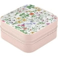 thumbnail image 2 of Coolnut Beautiful Flowers2 Compact Leather Jewelry Box - Mini Travel Jewelry Case Organizer & Holder for Girls, Women | Ideal for Rings, Earrings, Necklaces Women Gifts, 2 of 7