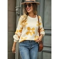 thumbnail image 3 of Women'S Sweater Fall Long Sleeve Crewneck Tops Knit Oversized Pullover Casual Print Tops, 3 of 8