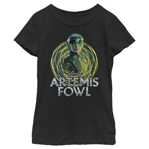 Girl's Disney Artemis Fowl Captain Holly Short Swirl  Graphic Tee Black X Small