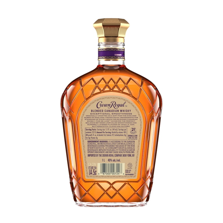Crown Royal Fine De Luxe Blended Canadian Whisky, 1 L, 40% ABV