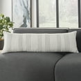 thumbnail image 4 of Mina Victory Life Styles Cotton Linen Stripes 12" x 40" White/Grey Throw Pillow, 4 of 4