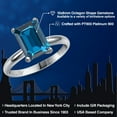 thumbnail image 2 of Gem Stone King PLAT-900 Platinum London Blue Topaz Engagement Ring for Women | 4.00 Cttw | Octagon 10X8MM | Gemstone November Birthstone | Size 8, 2 of 6