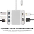 thumbnail image 3 of Divisor USB C, Interfaz Multimedia HD, Concentrador USB C Plateado VGA Para Teléfono Celular, 3 of 7