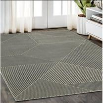 HomeRoots 575451 5 x 8 ft. Geometric Rectangle Area Rug, Gray & Ivory