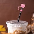 thumbnail image 5 of 3 Count Heart Shaped Straw Stopper Beads Buckle Pins Boutonniere Travel Pink, 5 of 8