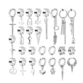 thumbnail image 1 of 25 Aretes Falsos Piercing Hombre Imán Earring-D Acero Inoxidable, 1 of 4
